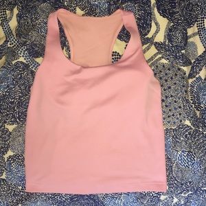 Athleta Pink Cropped Tank Top w/built in bra 34B